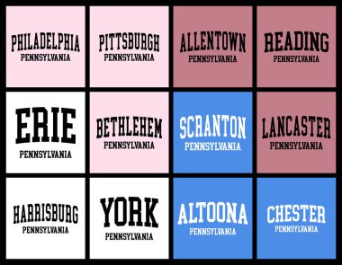 Pennsylvania Cities by Nüfus Tişört demeti