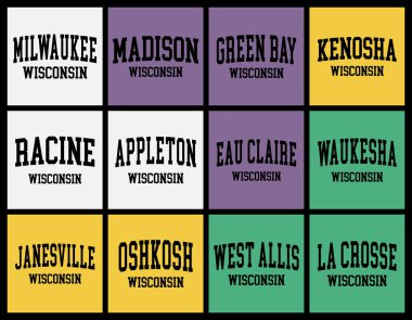 Wisconsin Şehrinin Nüfus Tişört Paketi