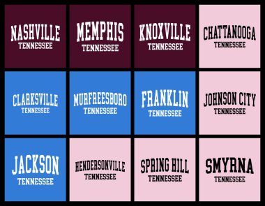 Tennessee Şehrinin Nüfus Tişört Paketi