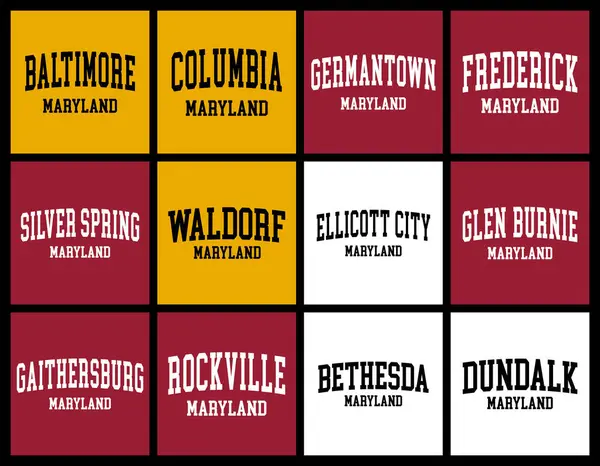  Maryland Cities Nüfus Tişört demeti