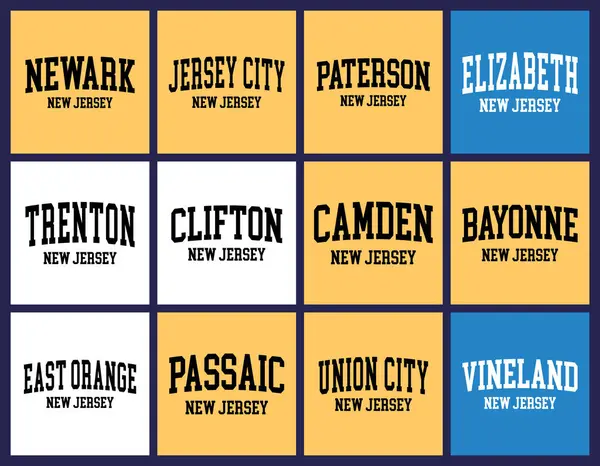 Nüfusa göre New Jersey Cities tişört demeti