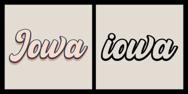 Iowa durum retro tişört tasarımı