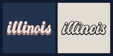 Illinois eyaleti T-shirt tasarımı