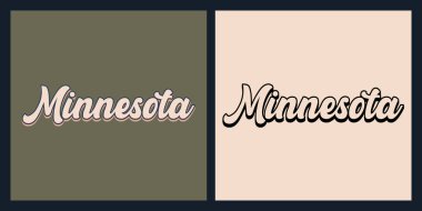 Minnesota durumu retro tişört tasarımı