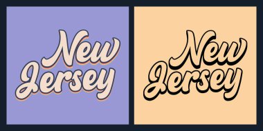 New Jersey eyaleti T-shirt tasarımı