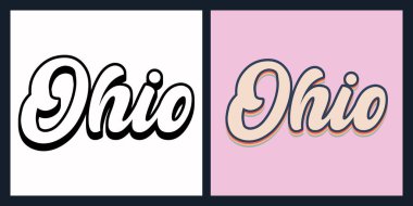 Ohio eski metin tişört tasarımı