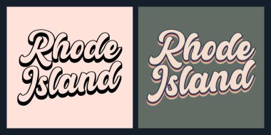 Rhode Island retro tişört tasarımı