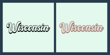 Wisconsin eski metin t-shirt tasarımı