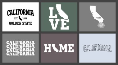 Kaliforniya eyaleti t-shirt tasarımı