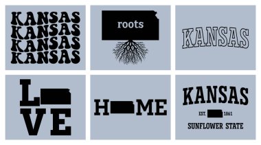 Kansas eyaleti t-shirt tasarımı