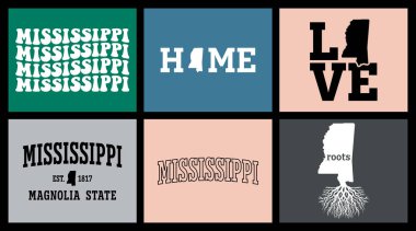 Mississippi eyaleti tişört tasarımı