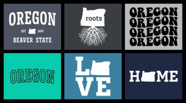 Oregon eyaleti t-shirt tasarımı