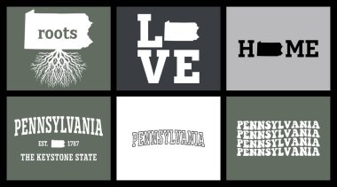 Pennsylvania eyaleti t-shirt tasarımı