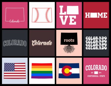 Colorado eyaleti t-shirt tasarımı