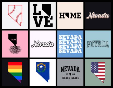 Nevada eyaleti t-shirt tasarımı