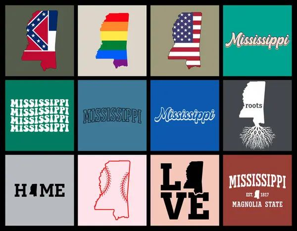 Mississippi eyaleti tişört tasarımı