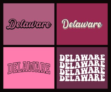 Delaware durum metin t-shirt tasarımı