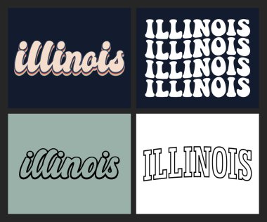 Illinois eyaleti tişört tasarımı