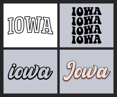 Iowa durum metin t-shirt tasarımı
