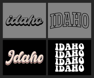 Idaho durum metin t-shirt tasarımı