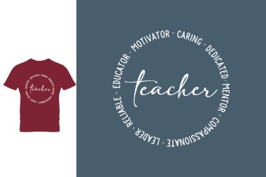 Motivatör öğretmen t-shirt tasarımı