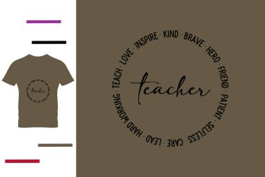 Bencil olmayan öğretmen t-shirt tasarımı