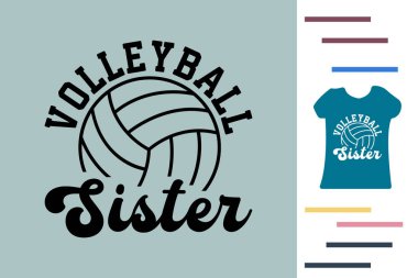 Voleybol kız kardeşi tişört tasarımı