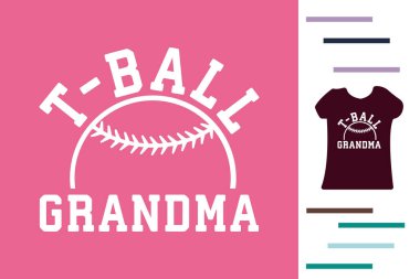 T-ball büyükanne t-shirt tasarımı