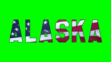 Alaska içerisindeki Amerikan bayrağı metin videosu