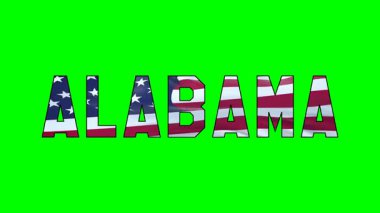 Alabama içerisindeki ABD bayrağı metin videosu