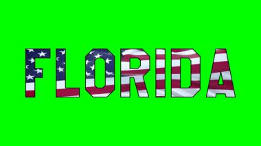 Florida içerisindeki ABD bayrağı metin videosu