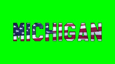 Michigan içerisindeki ABD bayrağı metin videosu