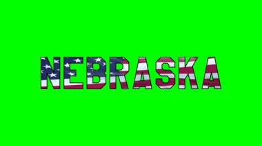Nebraska içinde Usa bayrağı metin videosu
