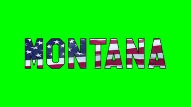 Montana içerisindeki ABD bayrağı metin videosu