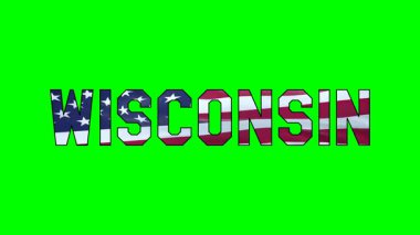 Wisconsin içerisindeki ABD bayrağı metin videosu