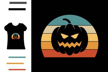 Cadılar Bayramı balkabağı t-shirt tasarımı