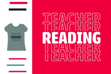 Okuma öğretmeni t-shirt tasarımı 