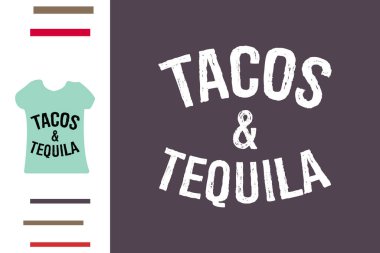 Taco ve tekila t-shirt tasarımı