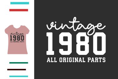 Klasik 1980 t-shirt tasarımı 