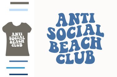 Anti sosyal plaj kulübü t-shirt tasarımı
