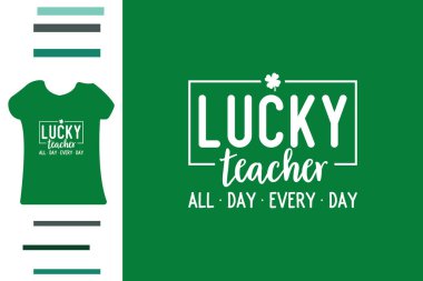 Şanslı öğretmen t-shirt tasarımı