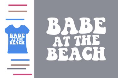Plajdaki bebek tişört tasarımı 