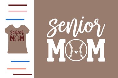 Beyzbol son sınıf annesi tişört tasarımı 