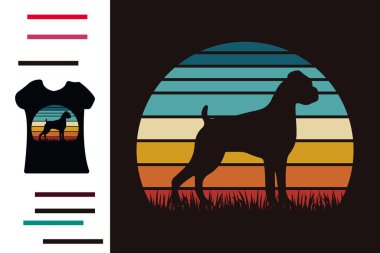 Boksör köpeği t-shirt tasarımı