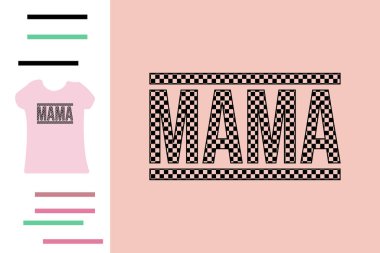 Damalı anne t-shirt tasarımı