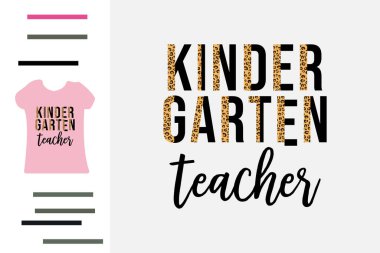 Leopar anaokulu öğretmeni t-shirt tasarımı 