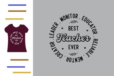 Öğretmen tişört tasarımını çok seviyor.