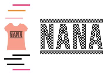 Damalı nana t-shirt tasarımı
