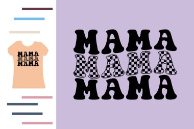 Damalı anne t-shirt tasarımı