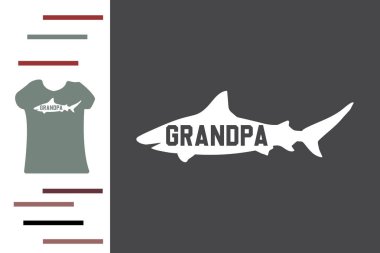 Büyükbaba köpekbalığı t-shirt tasarımı